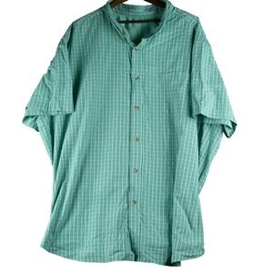 KingSize‎ Mens 5XL Green Plaid Short Sleeve Button Up Casual Shirt Big and Tall